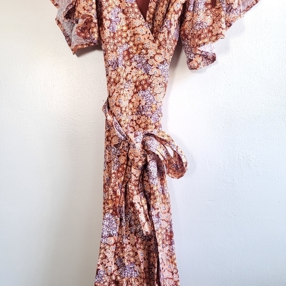 New L*Space Panama Lilly Of The Valley Wrap Maxi Dress/Swim Cover-Up NWT Medium - Picture 14 of 17